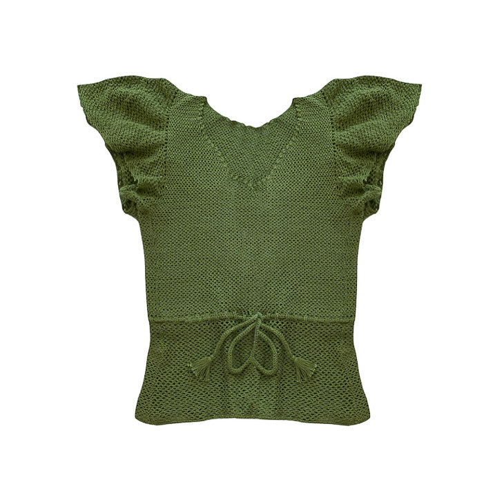 Sage Ruffle Top